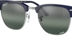 Lentes originales Ray-Ban RB3016 Clubmaster, color G6 · Polarizado transparente degradado azul oscuro