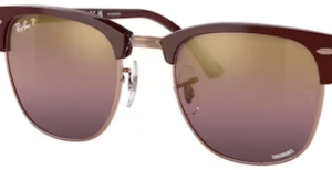 Lentes originales Ray-Ban RB3016 Clubmaster, color G9 · Oro/rojo