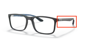 Patillas originales Ray-Ban RB8908, color 2000 · Negro brillo