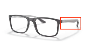 Patillas originales Ray-Ban RB8908, color 8061 · Transparente gris