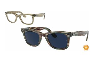 Ray-Ban RB2140 WAYFARER, color 138731 · Fotocromático rayado gris