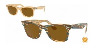 Ray-Ban RB2140 WAYFARER, color 140833 · Fotocromático rayado marrón