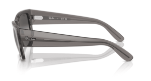 Patillas originales Ray-Ban RB0947S Carlos, color 6675 · Transparente gris oscuro