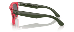 Patillas originales Ray-Ban R0502S Wayfarer Reverse, color 6713 · Transparente verde