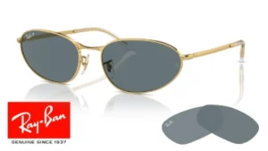 Lentes originales Ray-Ban RB3734, color 3R · Azul oscuro polarizado