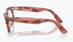Patillas originales Ray-Ban RB2242V Vista WAYFARER OVAL, color 8363 · Rayado transparente rosa