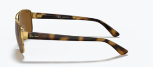 Patillas originales Ray-Ban RB3663, color 001/57 · Oro arista