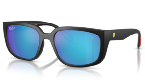 Cristales originales Ray-Ban RB4443M, color A1 · Flash azul espejo chromance polarizado · plástico