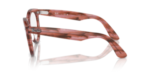 Patillas originales Ray-Ban RB2241V   Wayfarer Way, color 8363 · Rayado transparente rosa