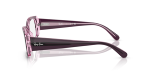 Patillas originales Ray-Ban RB5434  , color 8364 · Violeta sobre transparente rosa