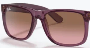 Lentes originales Ray-Ban RB4165 Justin, color 14 · Rosa & marrón degradado · plástico