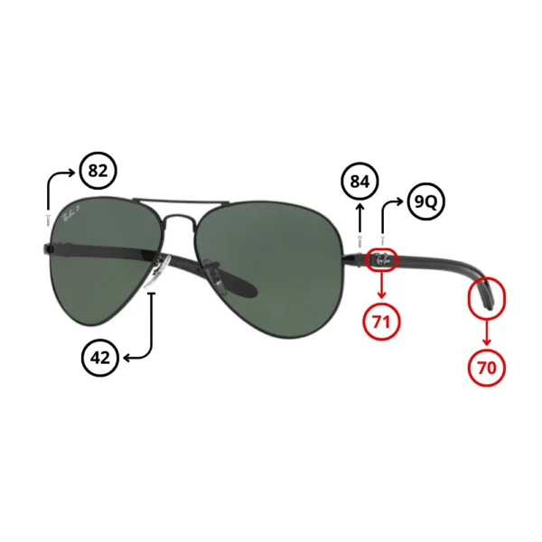 Piezas Repuesto Ray-Ban 8307