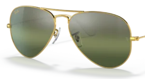 Cristales originales Ray-Ban RB3025 Aviador Piloto, color G4 · Plata/verde
