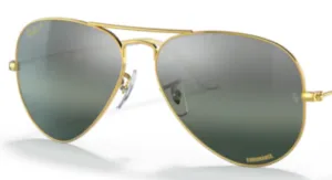 Lentes originales Ray-Ban RB3025 Aviador Piloto, color G6 · Plata/azul