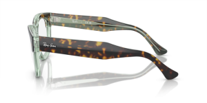 Patillas originales Ray-Ban RB0298V Mega Hawkeye, color 8249 · Habana sobre transparente verde