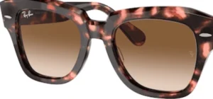 Lentes originales Ray-Ban RB2186 State Street, color 51 · Marrón claro degradado