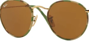 Lentes originales Ray-Ban RB3447 Round Metal, color 33 · Marrón
