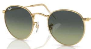 Lentes originales Ray-Ban RB3447 Round Metal, color BH · Verde vintage