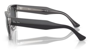 Patillas originales Ray-Ban RB0298S Mega Hawkeye, color 1396 · Gris oscuro sobre transparente gris