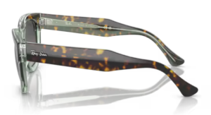 Patillas originales Ray-Ban RB0298S Mega Hawkeye, color 1376 · Habana sobre transparente verde