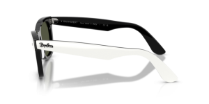 Patillas originales Ray-Ban RB2240 Wayfarer, color 1444 · Blanco sobre negro