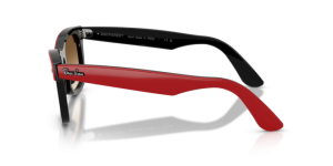 Patillas originales Ray-Ban RB2240 Wayfarer, color 955 · Rojo sobre negro