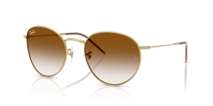 Lentes originales Ray-Ban RB0103S Round Reverse, color CB · Marrón degradado · plástico