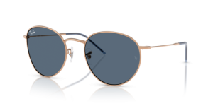 Lentes originales Ray-Ban RB0103S Round Reverse, color 3A · Azul oscuro · plástico
