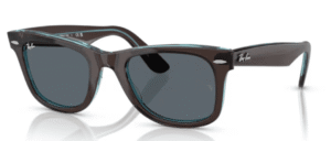 Ray-Ban RB2140 WAYFARER, color 1446R5 · Marrón sobre transparente azul