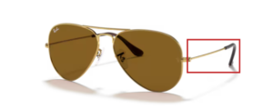 Patillas originales Ray-Ban RB3025 Aviador Piloto, color 001/33 · Arista oro