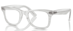 Ray-Ban RX4340V WAYFARER EASE, color 8382 · Fotocromático rayado azul claro