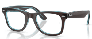 Ray-Ban RX4340V WAYFARER EASE, color 8366 · Marrón sobre transparente azul