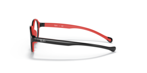 Patillas originales Ray-Ban RB9075V, color 3876 · Negro sobre rojo