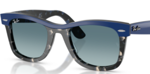Lentes originales Ray-Ban RB2240 Wayfarer, color 3M · Azul degradado gris