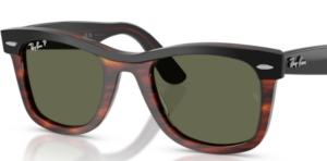 Lentes originales Ray-Ban RB2240 Wayfarer, color 58 · Polarizado verde