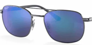 Cristales originales Ray-Ban RB3670CH, color 4L · Polarizado gris espejo azul