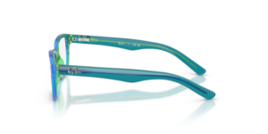 Patillas originales Ray-Ban RB1555, color 3996 · Transparente azul & verde