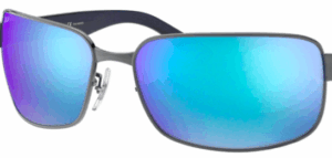 Cristales originales Ray-Ban RB3566CH, color A1 · Flash azul espejo chromance polarizado · plástico